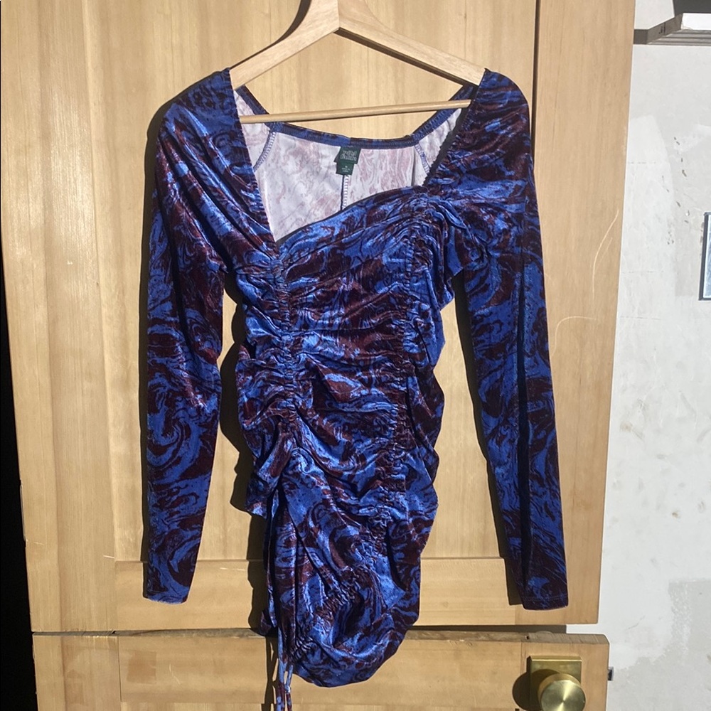 Blue and Purple Ruched Dress